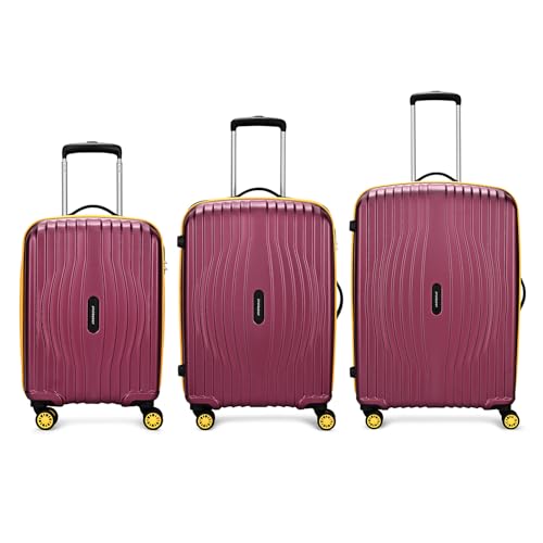 Image of Aristocrat Vortex Plus | Set of 3 Trolley Bag, 55+65+75 Cm, Small+Medium+Large Hardside Luggage | 8 Wheels, Combination Lock | Polycarbonate | 3 Year International Warranty | Maroon