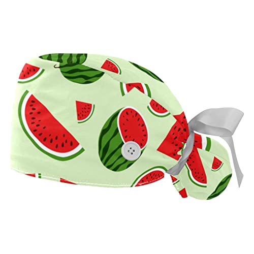 Casquettes de travail ajustables JDEZ qui absorbent la sueur avec motif fruit pastèque