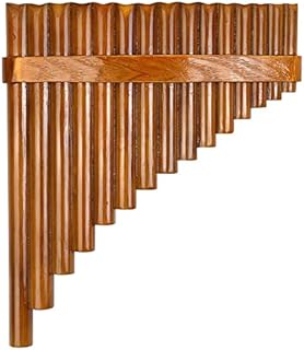 AUsagg 15 Pipes Brown Pan Flute G Key Chinese Traditional Musical Instrument Professional Pan Pipes Woodwind With hoop