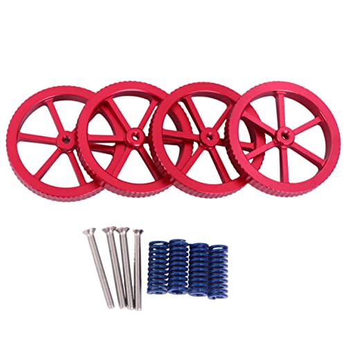 BUGUUYO 1set Printer Hand Leveling Nut Set Compatible Ender- Includes Nuts Springs Heated Bed Leveling