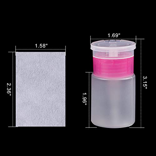 1000 Pcs Gel Nail Polish Remover, Lint Free Nail Wipes Cotton Pad With A Pump Dispenser Bottle Disposable Nail Polish Remover For Soak Off Uv Gel Polish Clean Acrylic Nails Remover #TOP5
