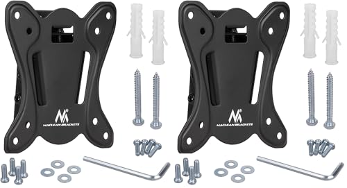 Support TV Maclean MC-715 fixe ultra mince pour 2 écrans PC ou LED 13 à 27 pouces
