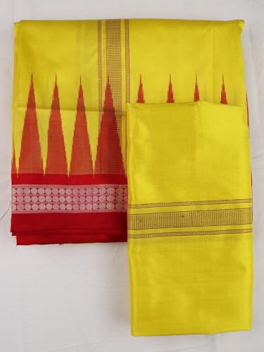 Image of Authentic Sambalpuri Handloom Cotton Unstitched Dhoti with Utari for Men | Traditional Odisha Weave Ikat Dhoti for Festive & Religious Wear