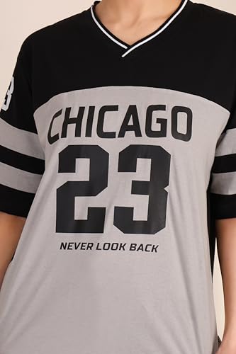 Image of BLACKSTEP Women Oversized Cotton Jersey Tshirt | Loose Fit Streetwear Casual Top | Drop Shoulder Longline T Shirt for Girls College Wear Travel Gym Daily Outfit