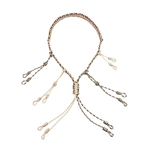 GUGULUZA Duck Call Lanyard with 550LB Paracord Secures 5 Call - Adjustable Loops â€“ Premium Military Grade Nylon Braided Game Call Lanyard for Goose Calls, Predator, Deer or Dog Whistle (Khaki)