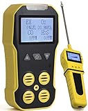 MULTIGAS Básico + Analizador de Bomba, Detector, Medidor por Forensics | O2, CO, H2S, LEL | Recarga USB | Alarmas de Sonido, luz y vibración | Pantalla Grande y retroiluminación |