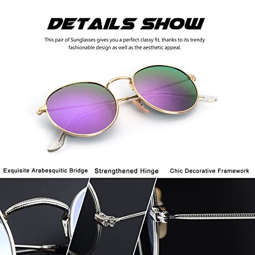 Image of CGID Retro Round Polarized Sunglasses Men Womens Circle Hippie Shades E01