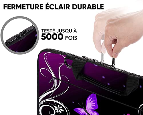Sacoche ordinateur 17 pouces motif papillon fleuri chic - 6