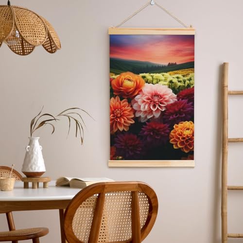 Bannière murale fleurie de style vintage avec support en bois véritable prêt à poser - 5