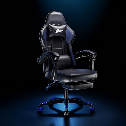 Image of Green Soul Blade Ergonomic Gaming Chair | Multi-Functional Computer Chair | Integrated Massager | ErgoSync Armrest | Retractable Footrest | 1 Year Warranty (Black Blue)