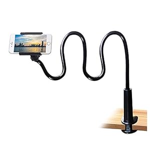 Cell Phone Clip on Stand Holder – with Grip Flexible Long Arm Gooseneck Bracket Mount Clamp for iPhone X/8/7/6/6s/5…
