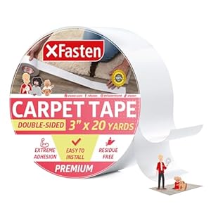 XFasten Doppelseitiges Teppichband 7,6 cm x 20 m