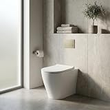 WC filomuro rimless in ceramica fissaggi nascosti bianco 36x55 cm – Mirto | Ceramica Dolomite