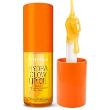 Purederm Hydra Glow Lip Oil, Clear Non-Sticky Lip Gloss, Hydrating Lip Care for Dry Lips, Day & Overnight Use 0.26 fl oz