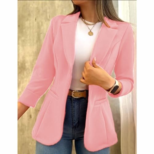 Women's Long Sleeve Blazer Business Casual Jacket Open Front Lapel Cardigan Work Office Suit Jacket with Pockets2