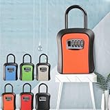 Tidevib Caja de llaves de pared con combinación de 4 dígitos, aleación de aluminio resistente a la intemperie, para casa o propiedad, 176 x 95 x 45 mm