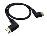 Cerrxian 0.5m High Speed HDMI 2.0 HDMI Left Angle Male to HDMI Right Angle Male Short Cable Ultra HD 4k x 2k HDMI Cable Supports Ethernet, 3D, 4K and Audio for TVs, Laptops (lm-rm)
