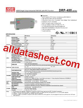 Fuente de alimentación industrial Mean Well DPR-480-24 480W