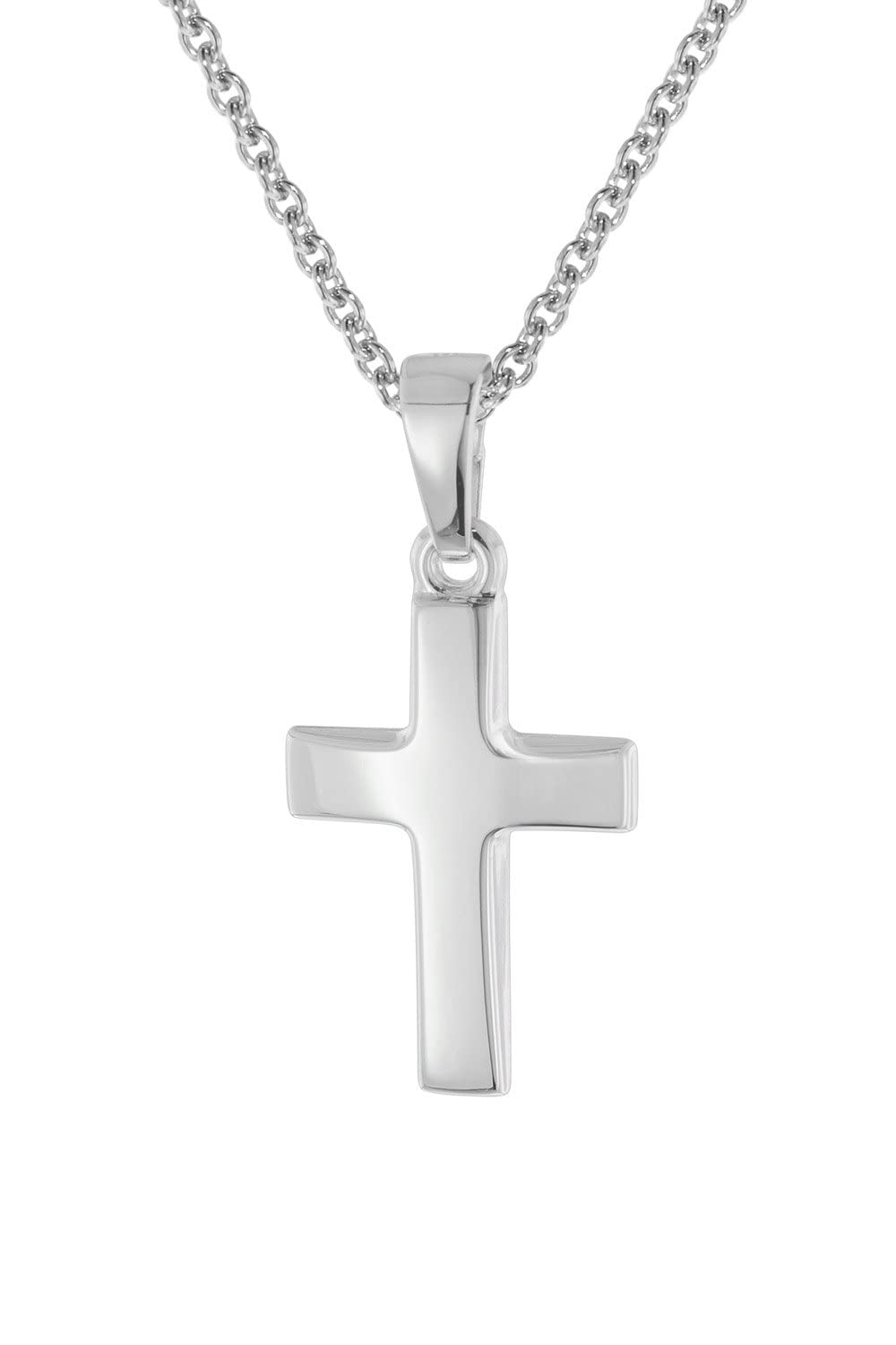 trendor Kreuz-Anhänger für Kinder Weißgold 333 + Silberkette 75691