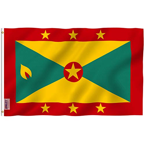 ANLEY Fly Breeze 3x5 pies Bandera de Granada - Color vívido y resistente a la decoloración UV - Encabezado de lona y doble costura - Banderas granadinas Poliéster con arandelas