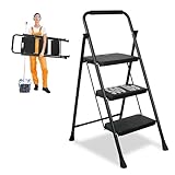 Step Ladder, Folding Step Stool with Wide Anti-Slip...