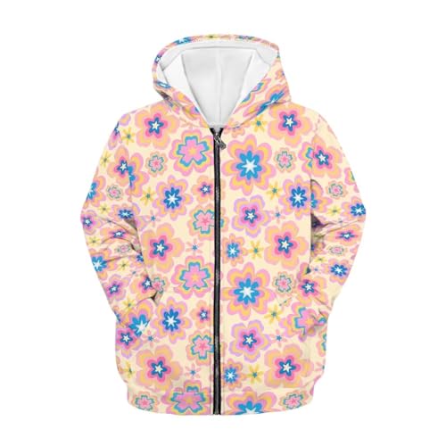 Kid’s Long Sleeve Hoodies with Pockets Thick Fall Outfits Zip Up Hooded Sweatshirts Cute Clothes for Kids 6-16T2