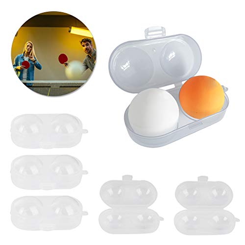 Caixa de armazenamento de tênis de mesa de plástico de alta dureza 5 peças, recipiente de tênis de m