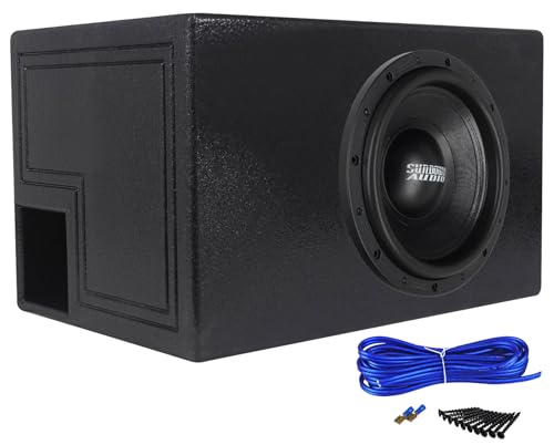 Sundown Audio SA-12 V.2 Bundle: SA-12 D4 12 in 2500-Watt Peak/1250-Watt RMS Subwoofer, RQB12 Single 12 in 1.8 cu.ft. Vented Sub Box, K1 Single Sub Box Installation Kit, 3-Items