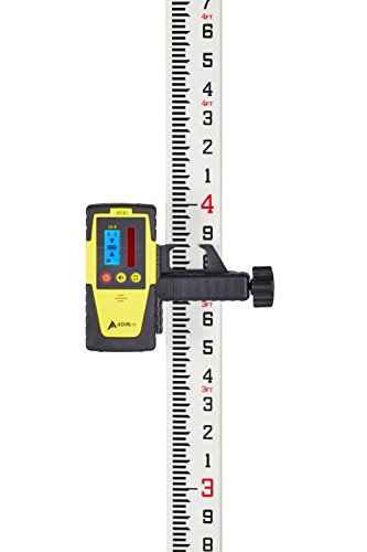 AdirPro 25-Foot Fiberglass Grade Rod - Rectangular Leveling Rod - 10ths, 6 Sections Telescopic with Carrying Case - Ideal for Leveling, Landscaping & Setting Foundation