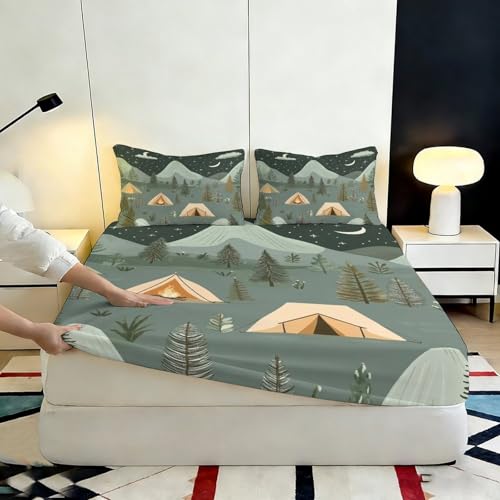 Housse matelas camping 120x200 drap housse microfibre 3D