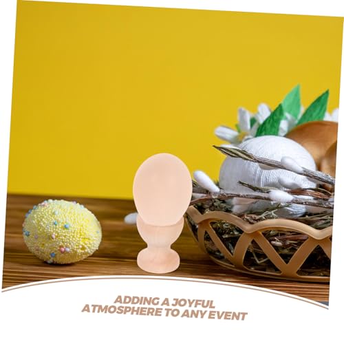 FUNNETOYU 12 Stück Teiliges Set Unbehandelte Holz Eierbecher für DIY Ostern Glatte Oberfläche Sichere Holz Eierständer als Dekoration für Basteln und Festliche Familienfeiern – Bild 4