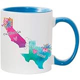 California and Texas State Mug, Long Distance Gift, Coffee Tea Cup