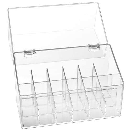 JJWUYUE Makeup Organiser, Lipstick Organizer, Make Up Organiser Storage, Cosmetic Organisers, Clear Lipstick Holder with 18 Slots, Beauty Organizer, Makeup Storage Box for Vanity Table Bedroom