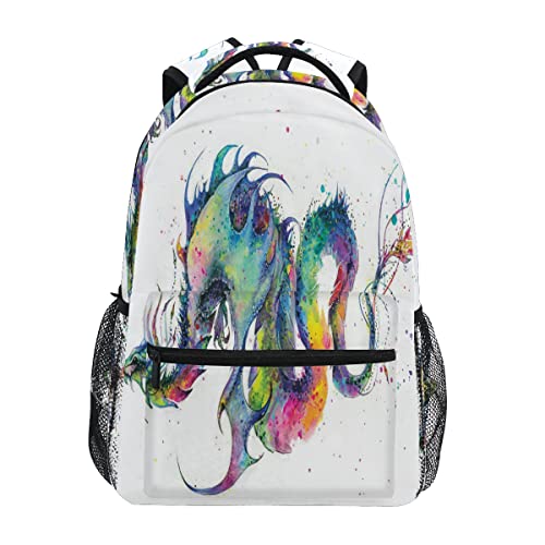 Mochila escolar com dragão de fogo para meninos, meninas, adolescentes, casual, bolsa de viagem para