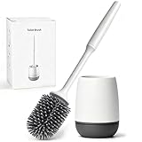 MEKEET Toilet Brush and Holder, Soft Silicone Brush with Decomposable and Water Drawer (New-Floor)