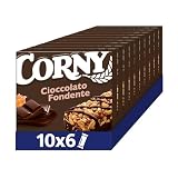 CORNY Original | 60 Barrette ai Cereali con Cioccolato Fondente, 10 Confezioni da 6 Barrette x 23 g, Senza Olio di Palma, Senza Conservanti, Cacao Certificato Rainforest Alliance