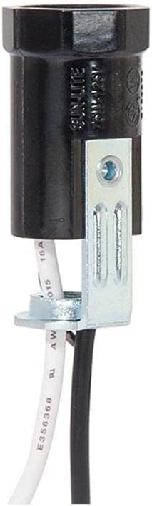 B&P Lamp® Pigtail E12 Candelabra Socket with 1/8F Hickey and 18 Inch Wire Leads