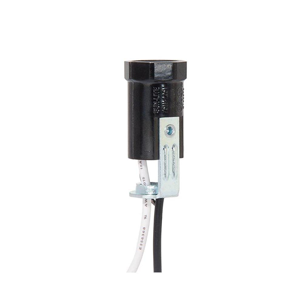 B&P Lamp® Pigtail E12 Candelabra Socket with 1/8F Hickey and 30 Inch Wire Leads, 6 Pack