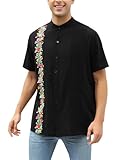Guayabera Shirts for Men Black Traditional Mexican Embroidered Camisa Authentic Fiesta Ropa para Hombre Cinco De Mayo Outfit
