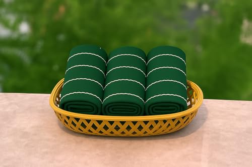 Image of Cotton Kitchen Hand and Lunch Towels - Solid Colors, Super Absorbent, 100% Cotton, Quick Dry, Multipurpose Dish Cloths for Home & Restaurant Use (Pack of 4, 18 X 24 Inches) (B.Green)
