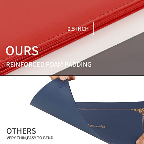 Diploma Cover 8.5 X 11 Certificate Holders For Letter-Sized Award Padded Diploma Holders - Red Leather #TOP3