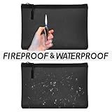 2Pcs Fireproof Document Pouch Set, 34.7x25cm Fire Water Proof Cash Pouch, 20.3x14.2cm Fireproof Safe Storage, Insulated Money Bag with Zipper, Banking for Cash, File, Passport, Valuables Box - Image 4