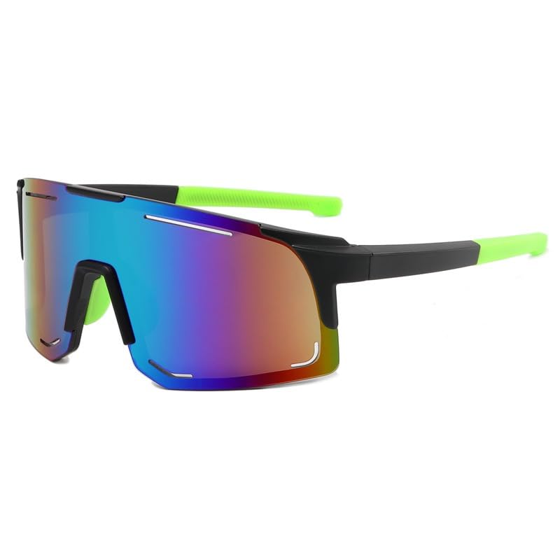 Gafas de sol para bicicleta a prueba de viento y ciclismo deportivo exterior con lentes verdes