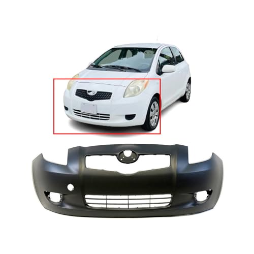 Image of FitParts Compatible with Toyota Yaris 2006-2008 Front Bumper Cover | Primed, With Fog Light Holes, Hatchback, Ready to Paint, OEM 5211952925, TO1000325