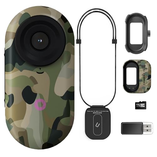 2.7K Mini Body Camera,Thumb Size Wearable Body Cam with Screen, Magnetic Portable Action Camera Mount with 32GB Card, Hands-Free POV Recorder, Portable Sports Cameras for Work,Cycling,Travel and Pet