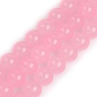 Vista 89 de JOE FOREMAN Cuentas redondas de piedra natural de jade rosa de 0.315 pulgadas para hacer joyas, cuentas de 15 pulgadas, piedras semipreciosas