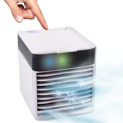 Silvergear® Climatiseur Mobile | Refroidisseur d&rsquo;Air avec 3 Vitesses + Timer | Rafraîchisseur d&rsquo;Air avec Brumisation et USB | Economisez de l&rsquo;Énergie et Rafraîchissez la Maison | Sans Tube Extérieur