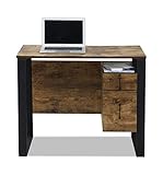 JKプラン ブルックリンスタイル デスク 幅90 奥行45 高さ73 引き出し チェスト 付 パソコンデスク ワークデスク 書斎デスク TSFBR0002BKBR