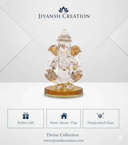 Image of Ganesha Idol for Car Dashboard Cute Ganesh Idol for Car Dashboard | Ganesh Ji | Ganpati Bappa | Ganesh Ji Ki Murti. (Crystal Ganesha)