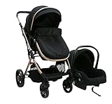 PRINSEL | Carriola y Autoasiento para Bebé | Carriola y Sistemas de Viaje/Paseo | Gold LX | Negro | De 0 Meses a 3 Años,...
